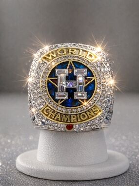 World Champions Ring with Blue Inlay and Gold Accents